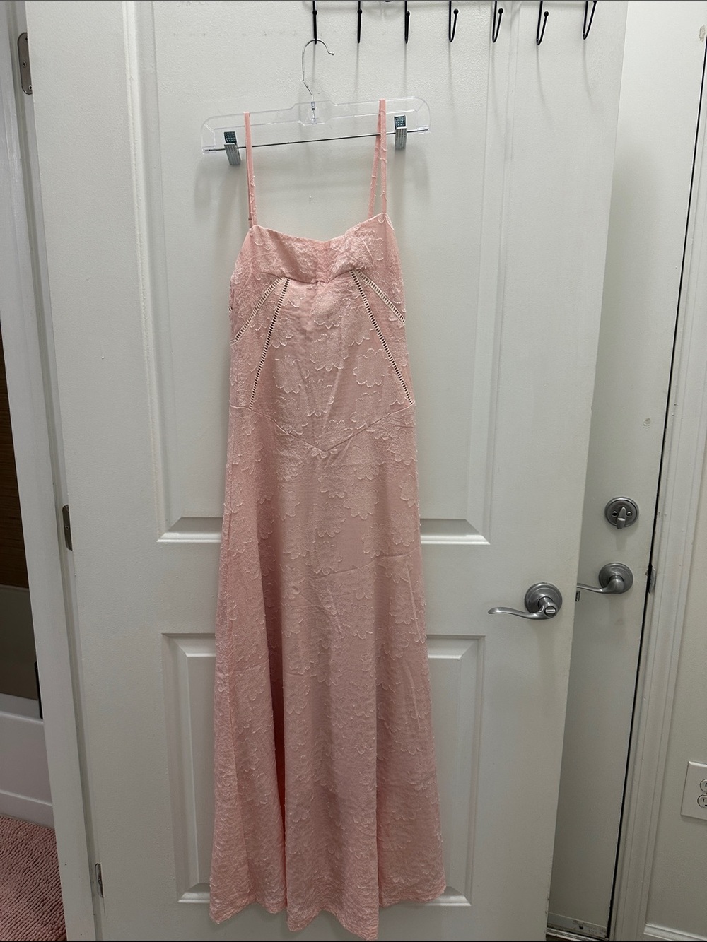 House of CB Blush Pink Lace Maxi Slip Dress